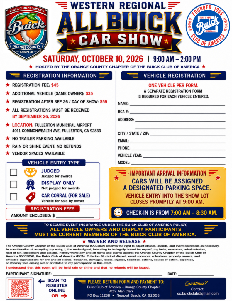Western Regional All Buick Car Show 2026